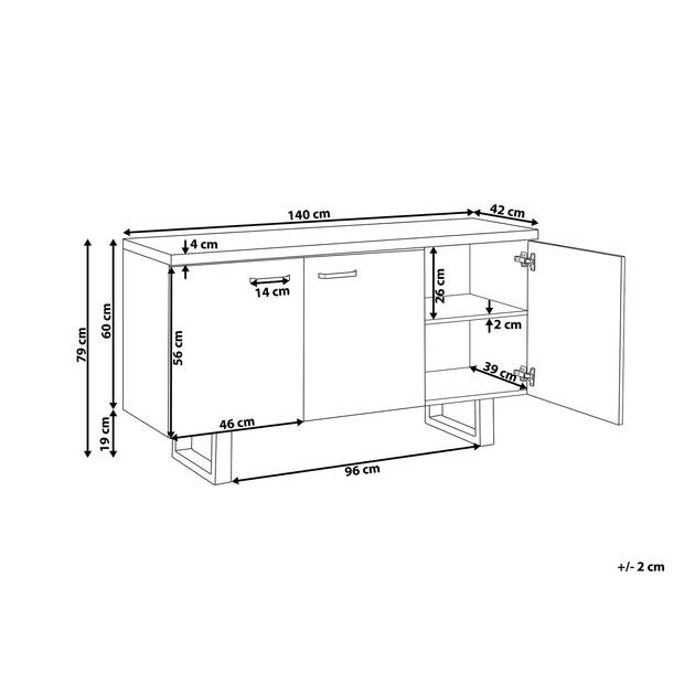 Beliani TIMBER - Sideboard-Donkere houtkleur-MDF