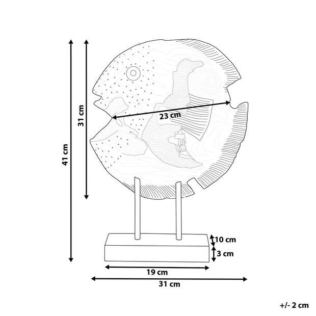 Beliani PLAICE FISH - Decoratief accessoire-Lichte houtkleur-Teakhout
