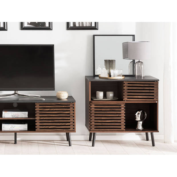 Beliani PERTH - Sideboard-Donkere houtkleur-MDF