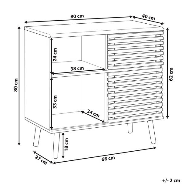 Beliani PERTH - Sideboard-Donkere houtkleur-MDF