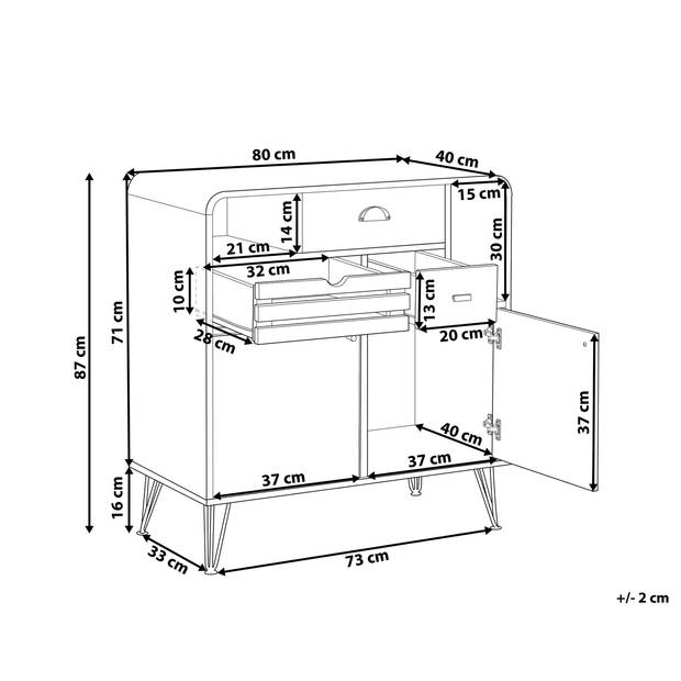 Beliani KYLE - Sideboard-Lichte houtkleur-Vezelplaat