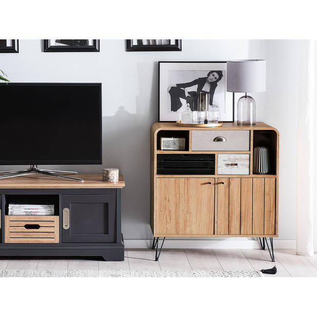 Beliani KYLE - Sideboard-Lichte houtkleur-Vezelplaat