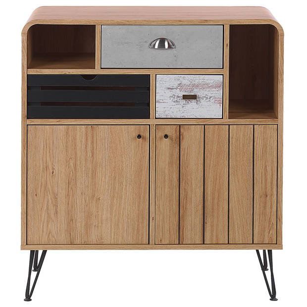 Beliani KYLE - Sideboard-Lichte houtkleur-Vezelplaat