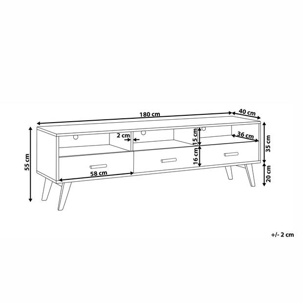 Beliani LIBERTY - TV-kast-Wit-MDF