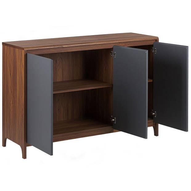 Beliani MEDFORT - Sideboard-Donkere houtkleur-Vezelplaat