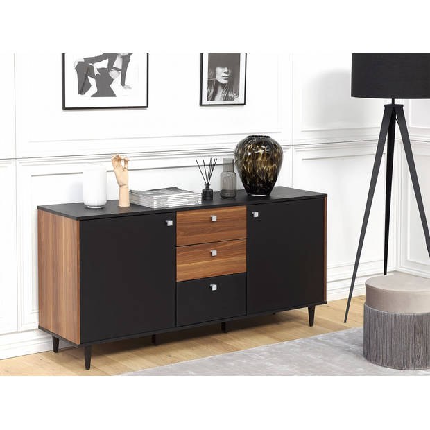 Beliani KURO - Sideboard-Zwart-Vezelplaat