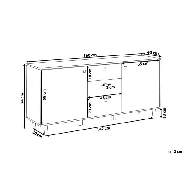 Beliani KURO - Sideboard-Zwart-Vezelplaat