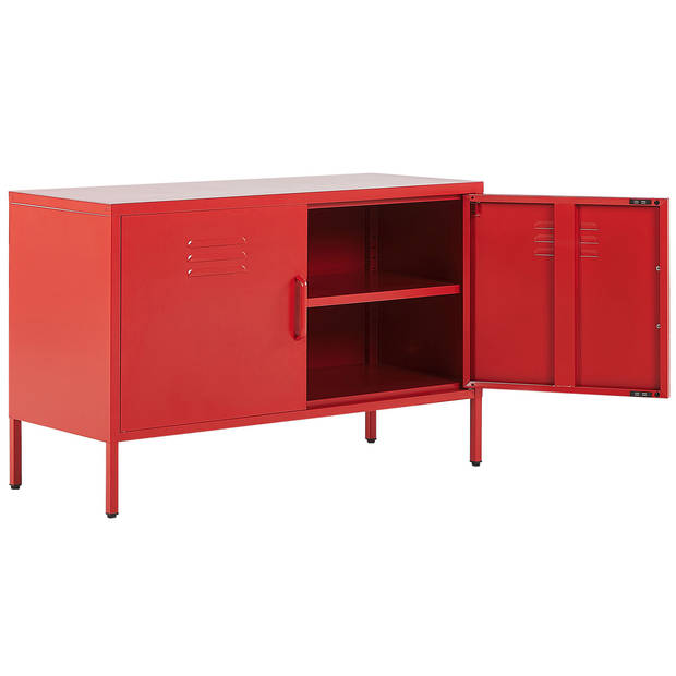 Beliani URIA - Sideboard-Rood-Staal