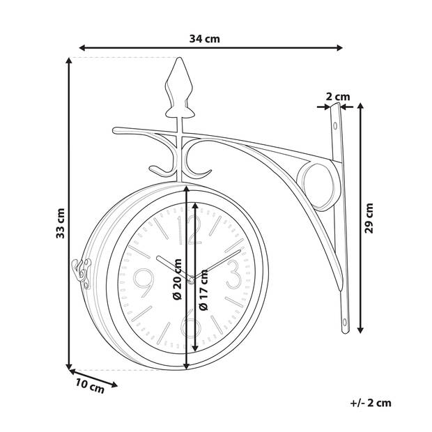 Beliani ROMONT - Wandklok-Zilver-IJzer