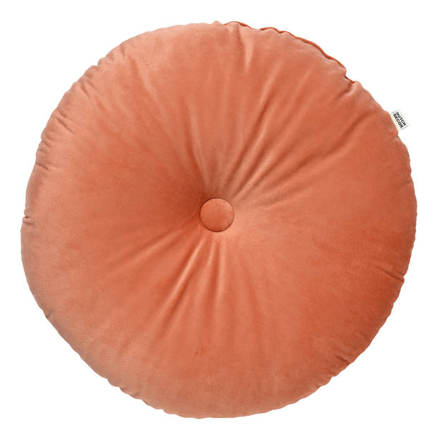 Dutch Decor - OLLY - Sierkussen rond velvet Ø40 cm - Muted Clay - roze