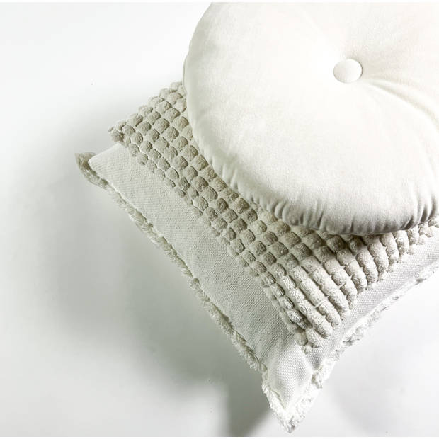 Dutch Decor - ROME - Kussenhoes 45x45 cm - 100% polyester - effen kleur - Snow White - wit