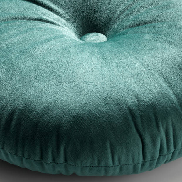 Dutch Decor - OLLY - Sierkussen rond velvet Ø40 cm - Sagebrush Green - groen