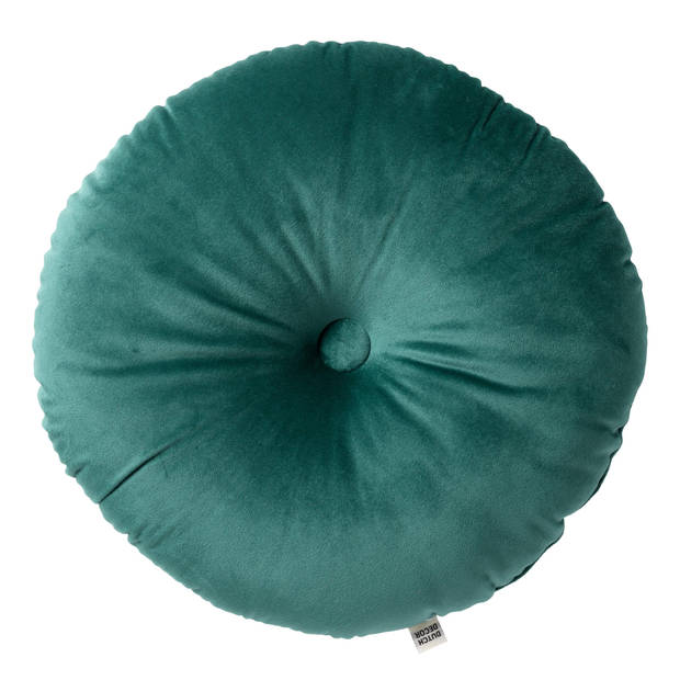 Dutch Decor - OLLY - Sierkussen rond velvet Ø40 cm - Sagebrush Green - groen