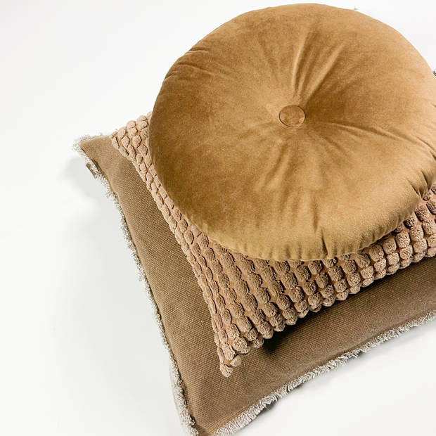 Dutch Decor - ROME - Sierkussen 45x45 cm - 100% polyester - effen kleur - Tobacco Brown - bruin