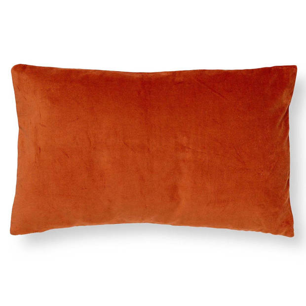 Dutch Decor - PIPPA - Kussenhoes velvet 30x50 cm - Potters Clay - oranje