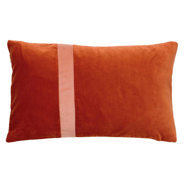 Dutch Decor - PIPPA - Kussenhoes velvet 30x50 cm - Potters Clay - oranje