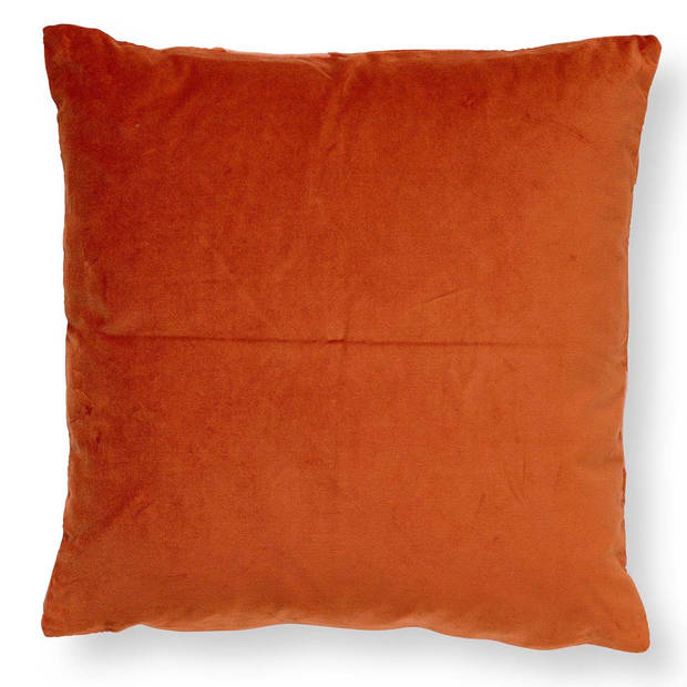 Dutch Decor - PEBBE - Kussenhoes velvet 45x45 cm - potters clay - oranje - roze - strepen - color blocking