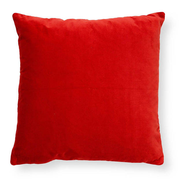 Dutch Decor - PEBBE - Kussenhoes velvet 45x45 cm - aurora red - rood - roze - strepen - color blocking