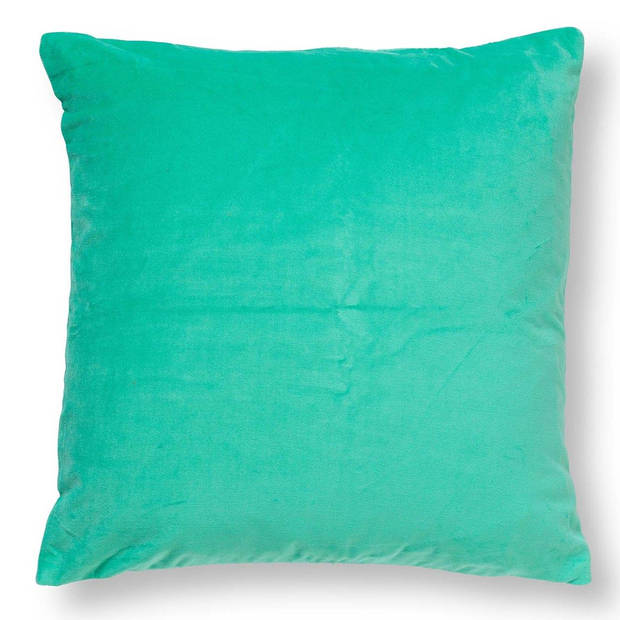 Dutch Decor - PEMM - Kussenhoes velvet 45x45 cm - Beveled Glass - groen - blauwe streepjes