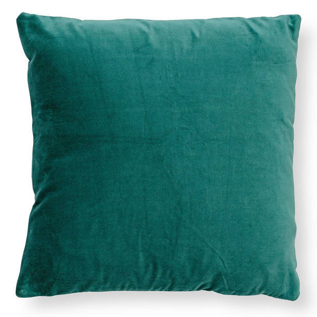 Dutch Decor - PEMM - Kussenhoes Sierkussen velvet 45x45 cm - sagebrush green - groen - roze strepen - color blocking