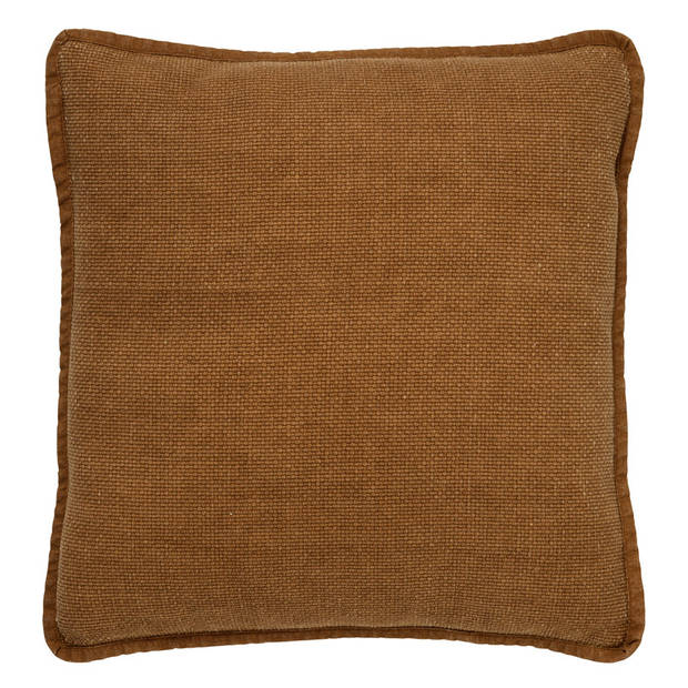 Dutch Decor - BOWIE - Sierkussen 45x45 cm - van gewassen katoen - Tobacco Brown - bruin