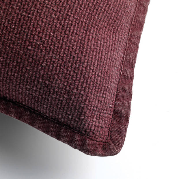 Dutch Decor - BOWIE - Kussenhoes gewassen katoen 45x45 cm - Merlot - rood