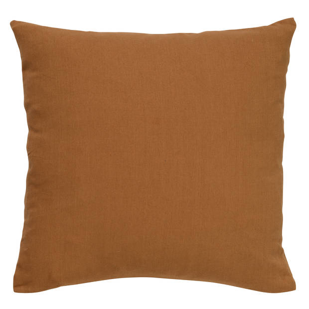 Dutch Decor - JAMES - Sierkussen 45x45 cm - duurzaam katoen - effen kleur - Tobacco Brown - bruin