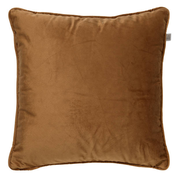 Dutch Decor - FINN - Kussenhoes 45x45 cm - velvet - effen kleur - Tobacco Brown - bruin