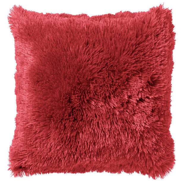 Dutch Decor - FLUFFY - Sierkussen unikleur Chili Pepper 45x45 cm - rood