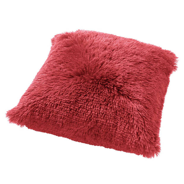 Dutch Decor - FLUFFY - Sierkussen unikleur Chili Pepper 45x45 cm - rood