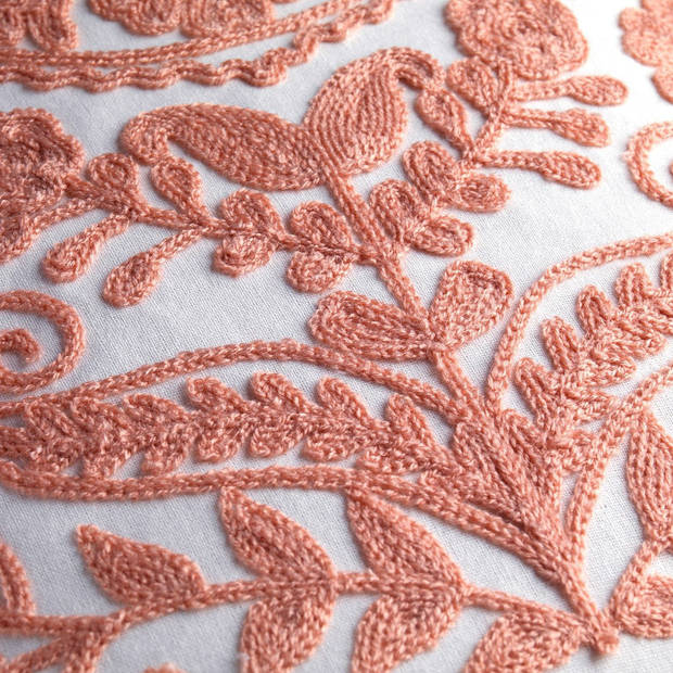 Dutch Decor - MIMI - Sierkussen van katoen 30x50 cm - Muted Clay - roze en wit