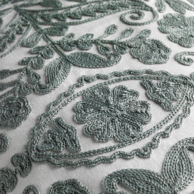 Dutch Decor - MIMI - Sierkussen van katoen 30x50 cm - Jadeite - groen en wit