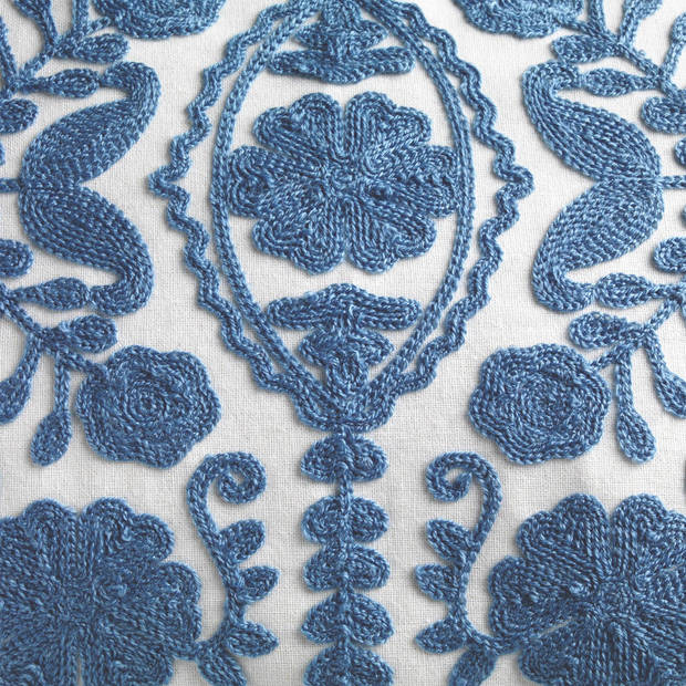 Dutch Decor - MIMI - Sierkussen van katoen 30x50 cm - Provincial Blue - blauw en wit