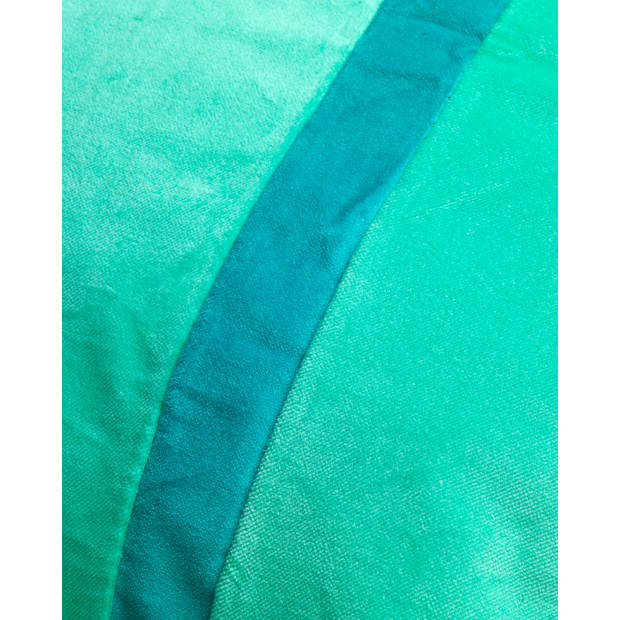 Dutch Decor - PEBBE - Sierkussen velvet 45x45 cm - beveled glass - groen - blauw - strepen - color blocking