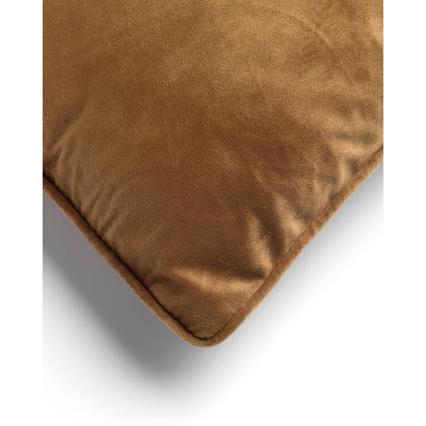 Dutch Decor - FINN - Kussenhoes 40x60 cm - velvet - effen kleur - Tobacco Brown - bruin