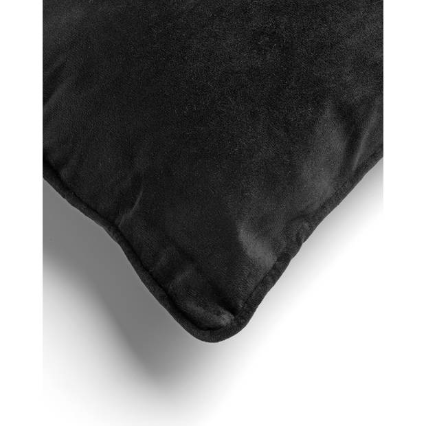 Dutch Decor - FINN - Kussenhoes 40x60 cm - velvet - effen kleur - Raven - zwart