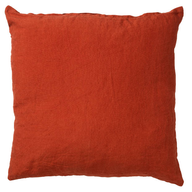 Dutch Decor - LINN - Kussenhoes 45x45 cm - 100% linnen - effen kleur - Potters Clay - oranje