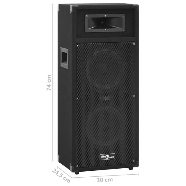 vidaXL Hifi-podiumluidsprekers 2 st passief professioneel 1000 W zwart