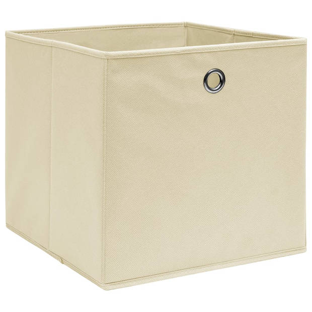 vidaXL Opbergboxen 4 st 32x32x32 cm stof crèmekleurig