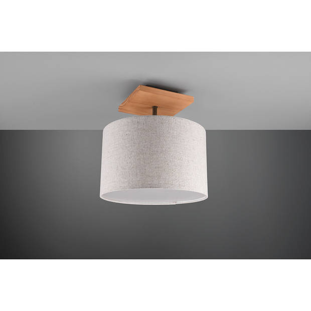 LED Plafondlamp - Plafondverlichting - Trion Elmas - E27 Fitting - Rond - Antiek Nikkel - Aluminium