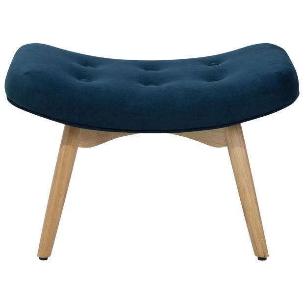 Beliani VEJLE - Fauteuil-Blauw-Fluweel