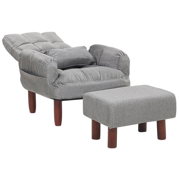 Beliani OLAND - Fauteuil-Grijs-Polyester