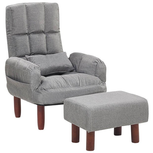 Beliani OLAND - Fauteuil-Grijs-Polyester