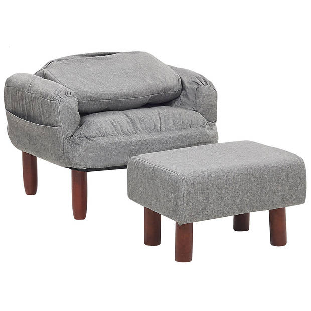 Beliani OLAND - Fauteuil-Grijs-Polyester