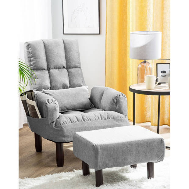 Beliani OLAND - Fauteuil-Grijs-Polyester