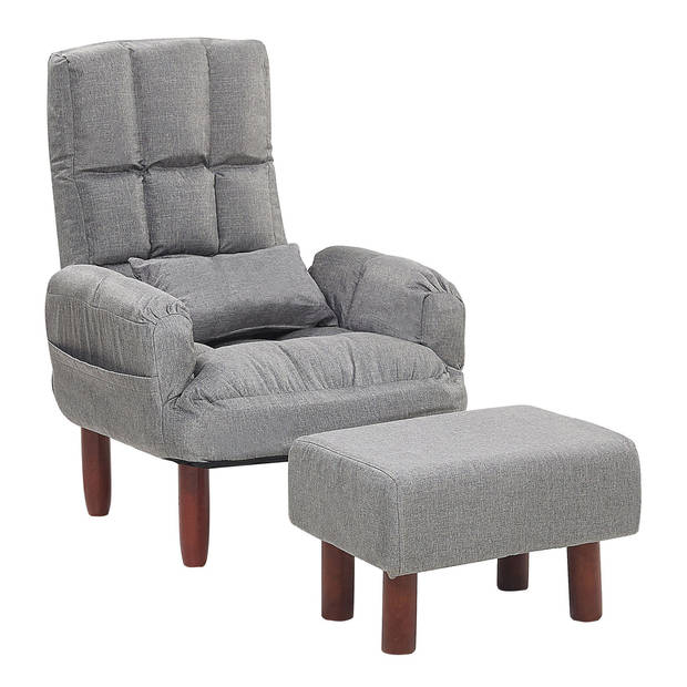 Beliani OLAND - Fauteuil-Grijs-Polyester