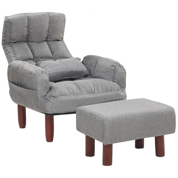 Beliani OLAND - Fauteuil-Grijs-Polyester