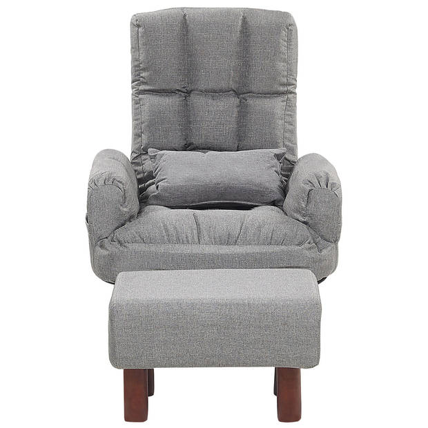 Beliani OLAND - Fauteuil-Grijs-Polyester