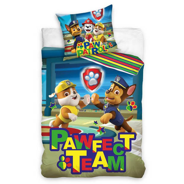 Disney Paw Patrol dekbedovertrek - Katoen - 1-persoons (140x200 cm + 1 sloop) - Multi