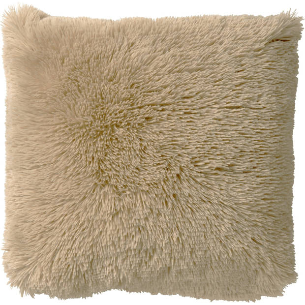 Dutch Decor - FLUFFY - Kussenhoes 60x60 cm - superzacht - XL kussensloop - Pumice Stone - beige